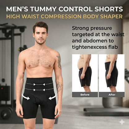 Men’s Tummy Control Shorts – High Waist Compression Body Shaper
